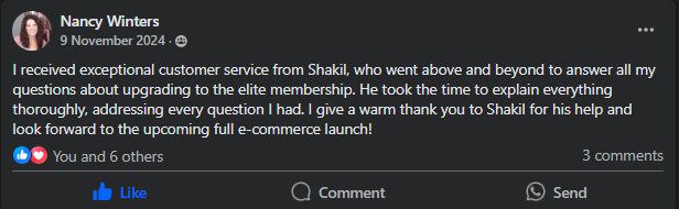 EzyCourse client fb post