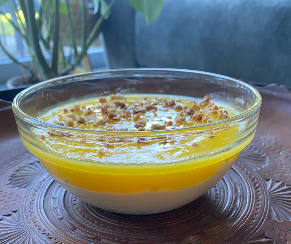 Mango Vanille Shake Pudding met vleugje Speculoos.
