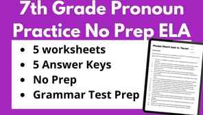 7th Grade Pronoun Practice No Prep ELA
