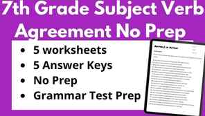 Subject-Verb Agreement Worksheets for Middle School – ADHD-Friendly Grammar Practice