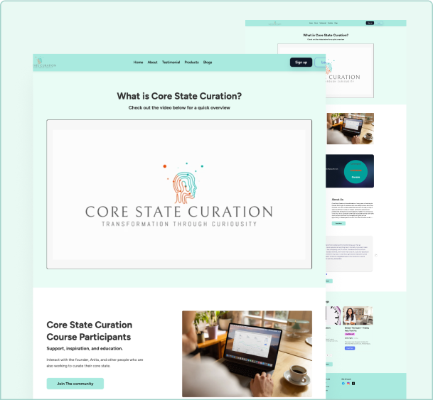 Core State Curation website built with ezycourse