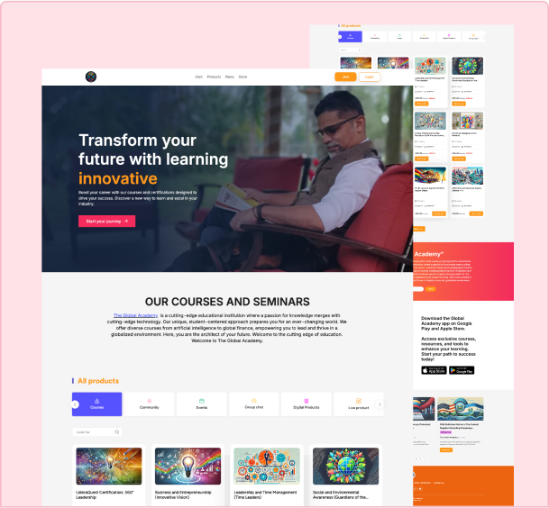 La Academia Global website built with ezycourse