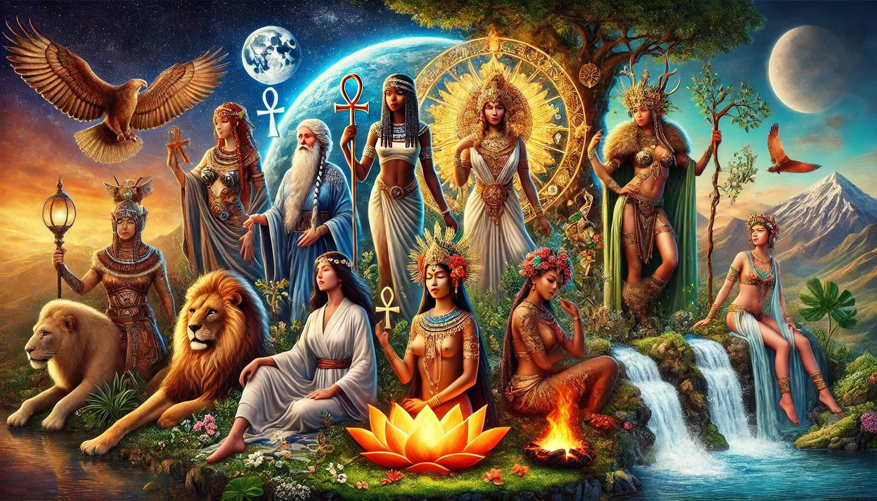 "Divine Harmony: A Cultural Celebration of Symbolic Goddesses"