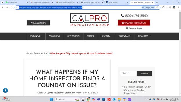 What happens if my home inspector finds foundation issues?