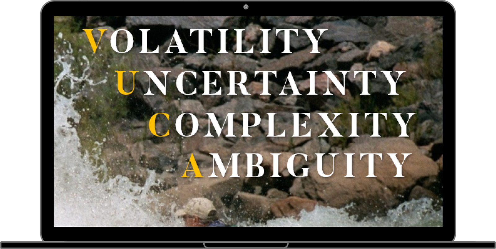 volitilary uncertainty complexity ambiguity written on laptop