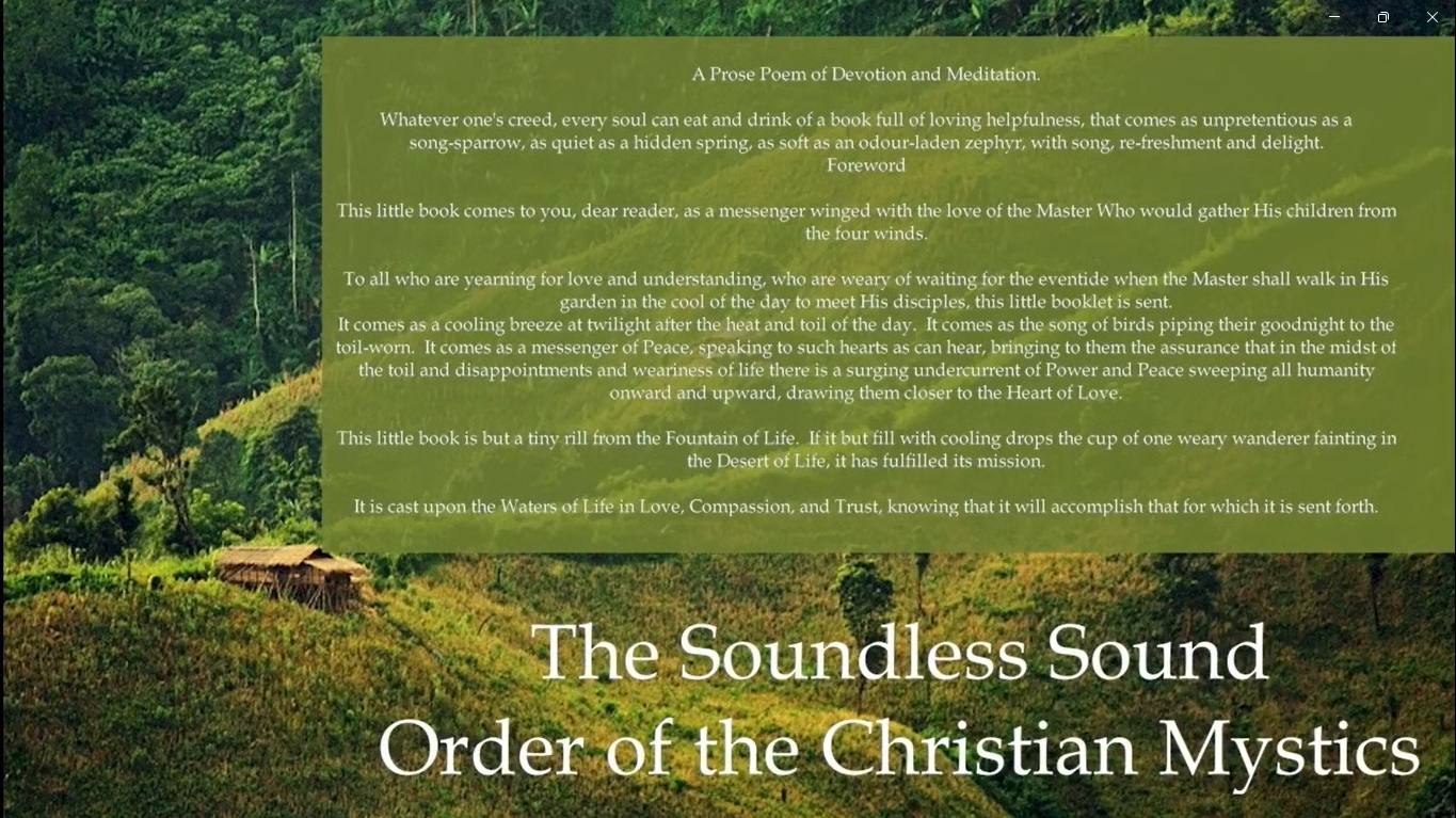 The Soundless Sound - The Order of the Christian Mystics