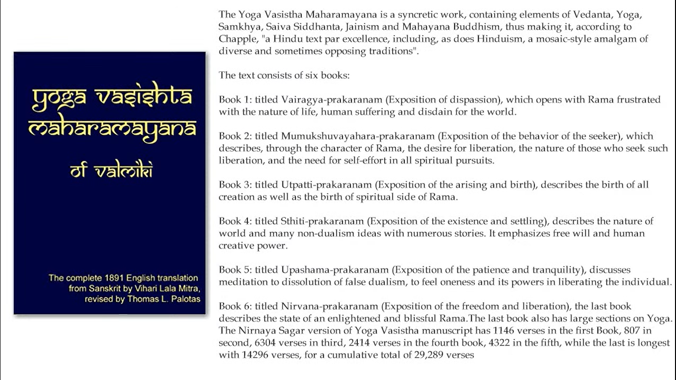 Yoga Vasistha Maharamayana – The Supreme Yoga Valmiki