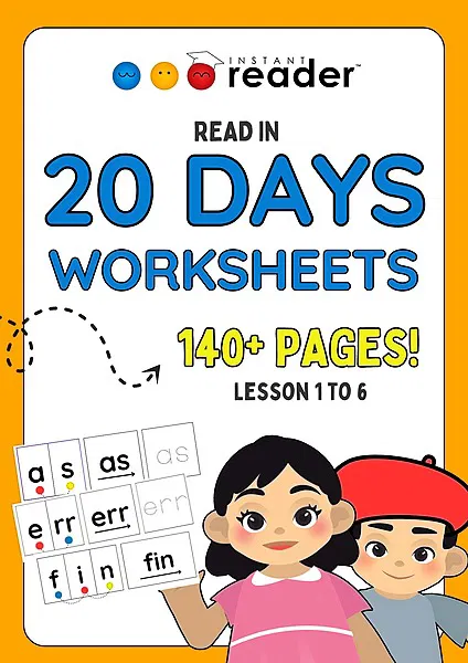 Instant Reader's Digital Worksheets (Lesson 1 to 6)