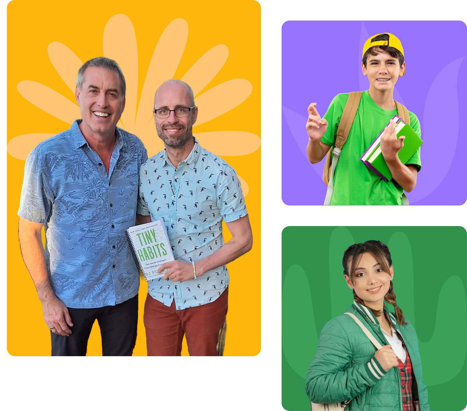 people standing with books 