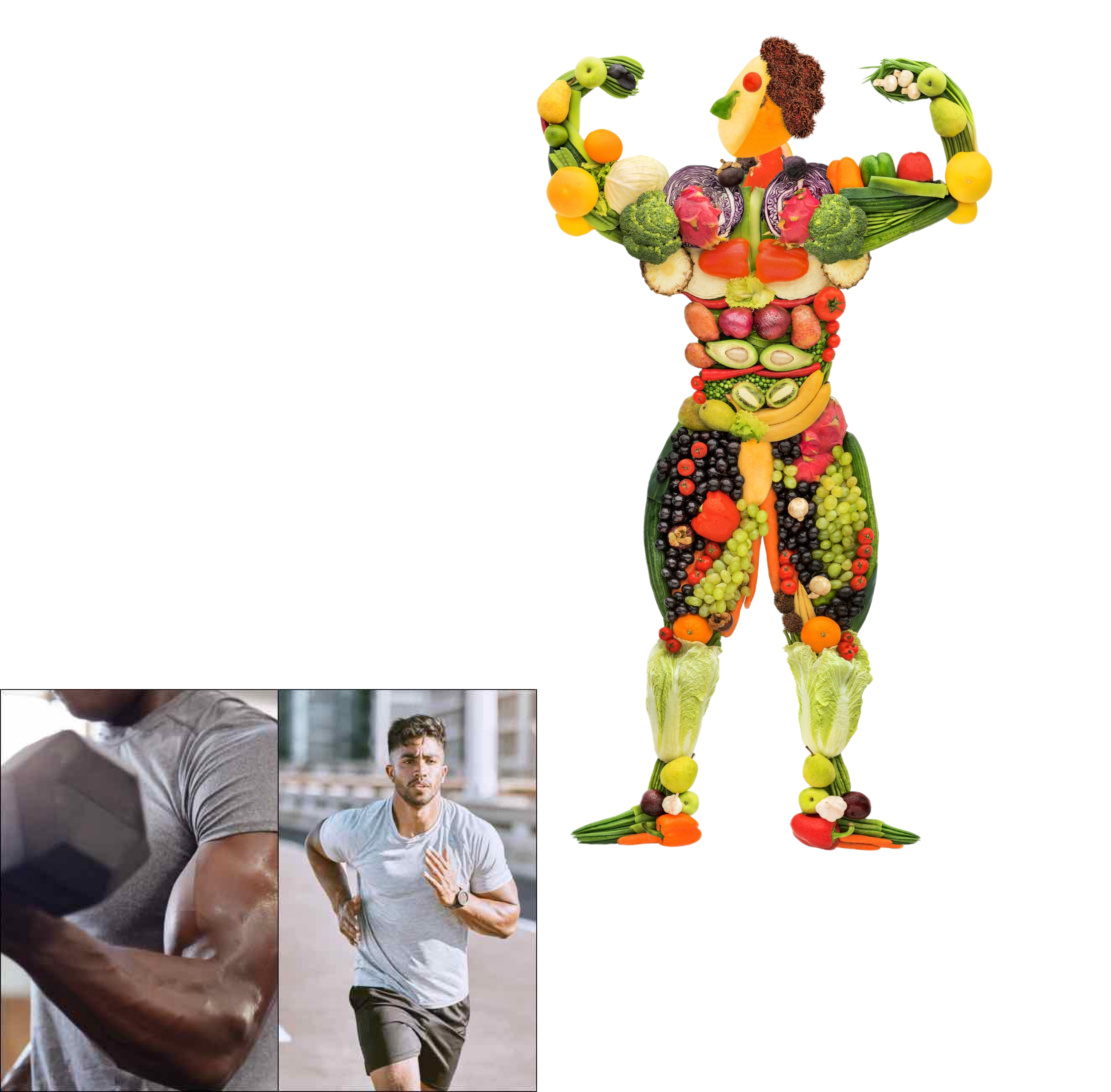 vegetable and man running
