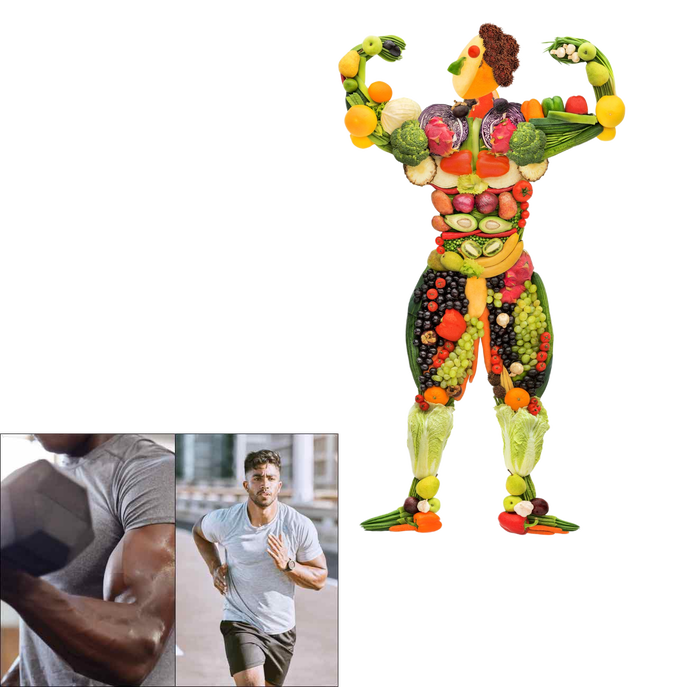 vegetable and man running