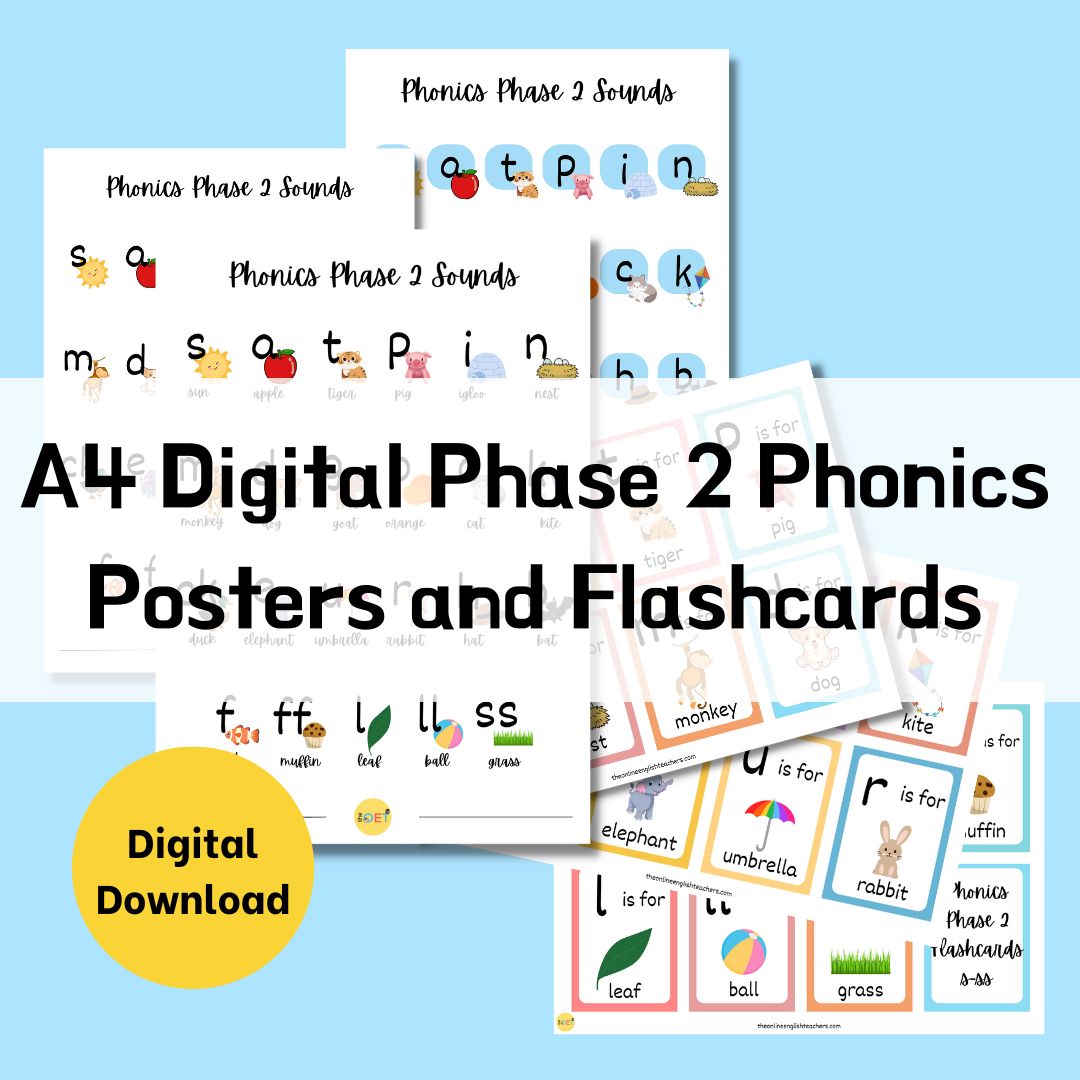 Phase 2 Phonics Posters and Flash Cards
