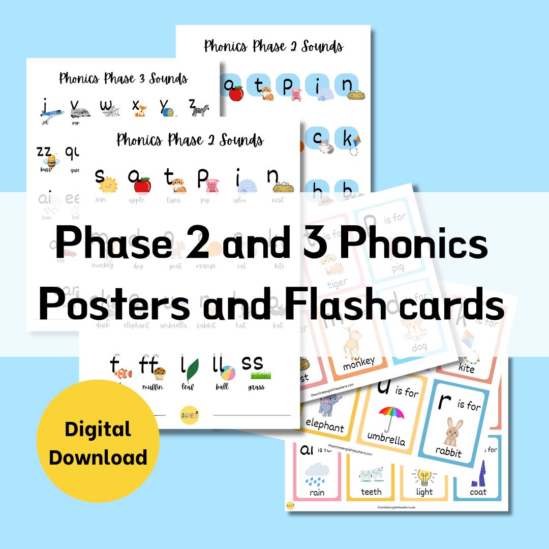 Phase 2 and 3 Phonics Posters and Flash Cards